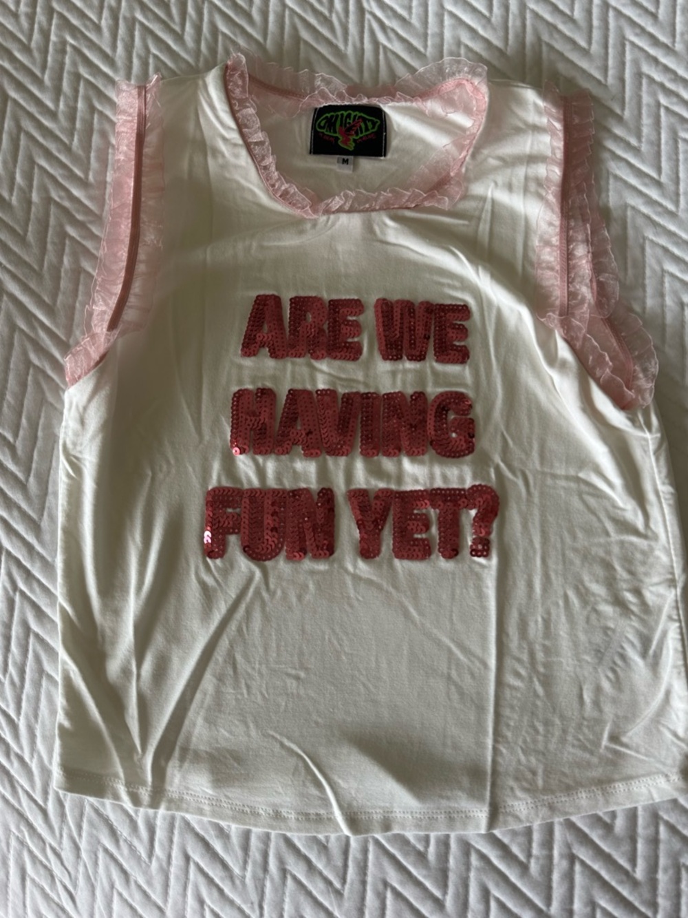 Omighty Ruffle Tank with Sequins - Picture 6 of 10